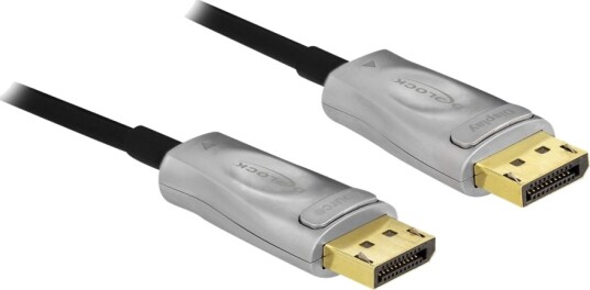 Delock Displayport Kabel Displayport Hann Låst Til Displayport Hann Låst Displayport 1.4 100 M Halogenfri Active Optical Cable Aoc 4 K 144 Hz 3840 X 2160 Støtte 8 K 60 Hz 7680 X 4320 Støtte Svart