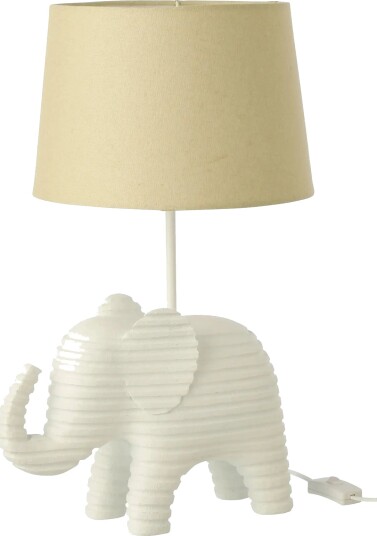 J Line Table Lamp Striped Polyresin White   White   ONE SIZE