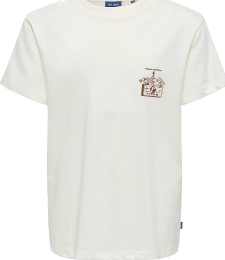 ONLY & SONS Osjalfi Fix Works Ss Reg Tee - CLOUD DANCER - 134-140