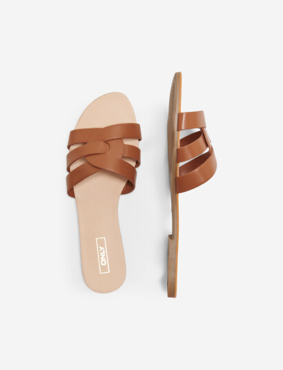 ONLY Onlfeli-4 Pu Slip On Sandal Noos - Brown - 38 ONLY Onlfeli-4 Pu Slip On Sandal Noos - Brown - 38