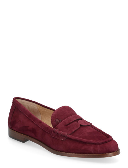 Lauren Ralph Lauren Wynnie Suede Loafer - Burgundy - 38 Lauren Ralph Lauren Wynnie Suede Loafer - Burgundy - 38