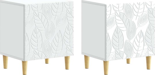 Nattbord 2 pcs Hvit 43 x 34,5 x 50 cm Konstruert tre