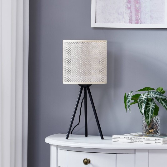 Lindby Soula bordlampe stoff Ø 26 cm
