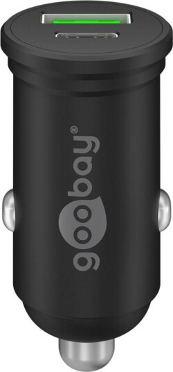 GOOBAY Dual Car Charger PD 45W, 3.0A, 1x USB-A 1x USB-C - Black