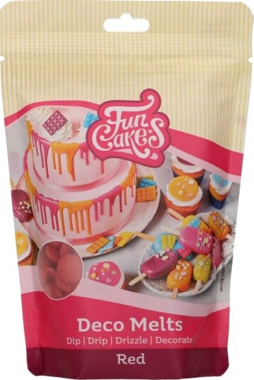 Funcakes Deco Melts Rød 250g 
