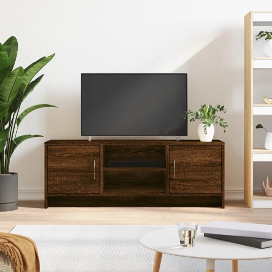 vidaXL TV-benk brun eik 102x30x37,5 cm konstruert tre