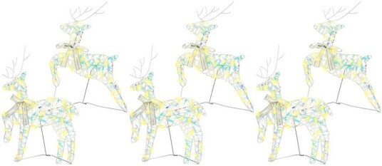 LED Reinsdyr med 180 LED 6 pcs Flerfarget 64 x 42 x 15 cm PET