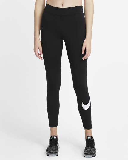 Nike  Nsw Essntl Gx Mr Lggng Swsh Womans 010 BLACK/WHITE XS