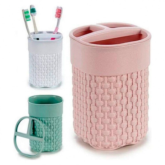 Tannbørsteholder Plastic Multicolor GRØNN Tannbørsteholder Plastic Multicolor GRØNN
