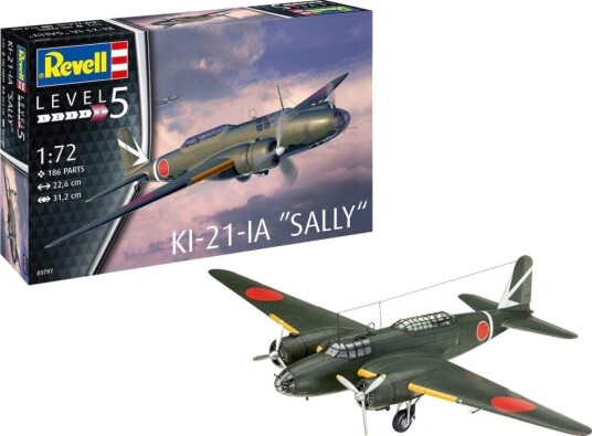 Revell Ki-21-LA 1:72 Modellfly Byggesett