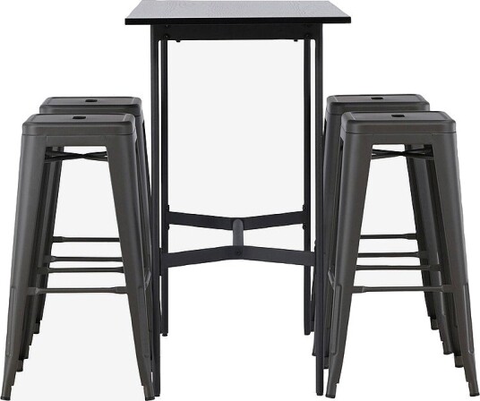 Venture Home Spisegruppe Rax med 4 stk stoler Tempe Svart Venture Home Spisegruppe Rax med 4 stk stoler Tempe Svart