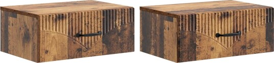  Vegghengt Nattbord 2 pcs Gammelt tre 49 x 34,5 x 20 cm