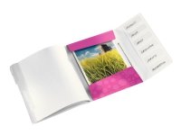 Leitz WOW - Klassifikasjonsmappe - 6 rom - 6 deler - for A4 - kapasitet: 200 ark - med fliker - metallisk rosa