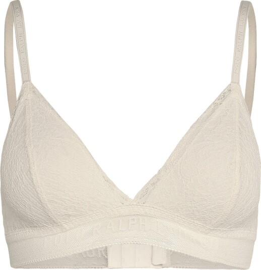 Polo Ralph Lauren Intimates Cotton Lace Triangle Bralette   Cream   L