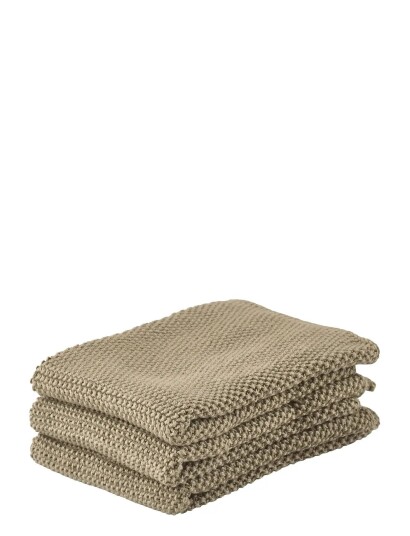 Zone Denmark Karklud 3 Stk. Khaki - Beige - 27X27X0.3CM x 27