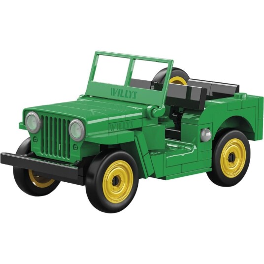 Cobi Jeep Willys CJ 2A Byggesett Modellbil Grønn 111 Deler