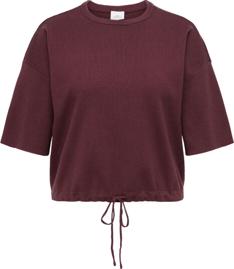ONLY Carmakoma Carsiteri Ss Loose Tie O Neck Top Knt Burgundy 50 52 ONLY Carmakoma Carsiteri Ss Loose Tie O Neck Top Knt Burgundy 50 52