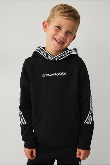 Ellos Collection Genser med hette og trykk Svart