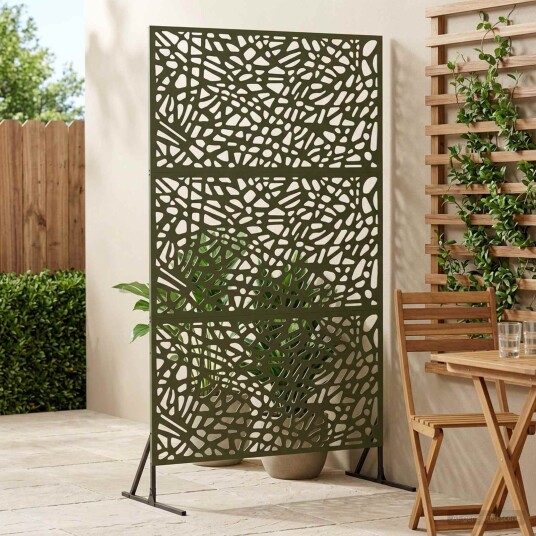 vidaXL Personvernsvegg 100 x 50 x 180 cm Stål Olivengrønn