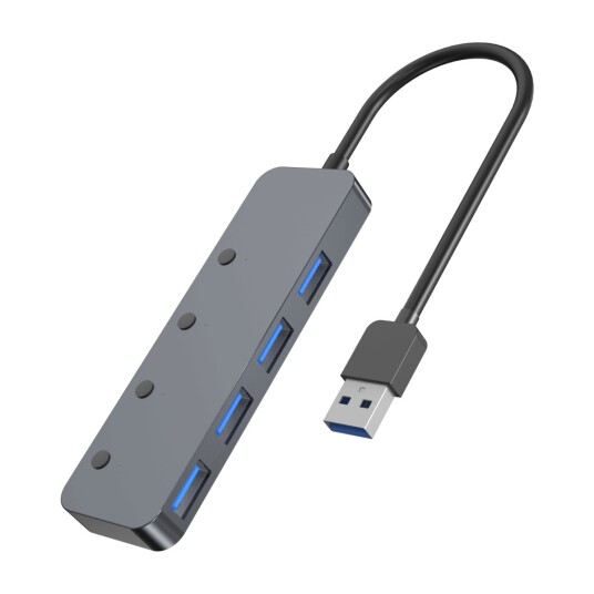 Eletra USB 3.0 Hub 4 porter med av/på bryter