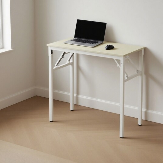 Sammenleggbart skrivebord 80x40x75cm Hvit eik