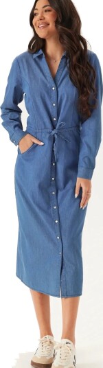 Bubbleroom Denim Shirt Dress Blue 44 46