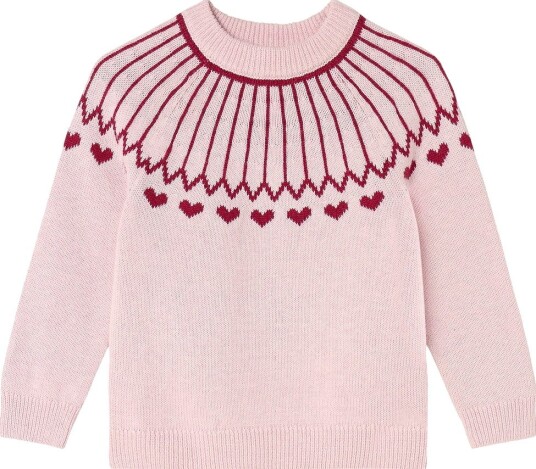 Fliink Nova Heart Pullover   SMOKE ROSE / RED BUD   1 1.5Y(85 cm)