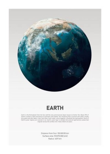 Malerifabrikken Poster Earth Light 1642193-02-118 1642199-01-48