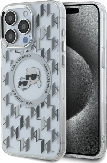 Karl Lagerfeld IML Monogram MagSafe Etui for iPhone 15 Pro Max 6,7" Klar/Gjennomsiktig