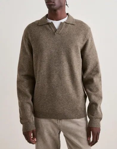 Casual Friday CFKarl polo knit Strikkegensere Brun