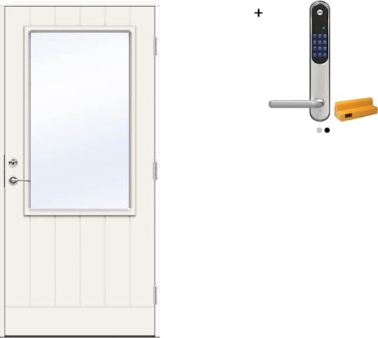 Ytterdør Swedoor Advance-Line Vision Lyra med Yale Doorman Classic Home