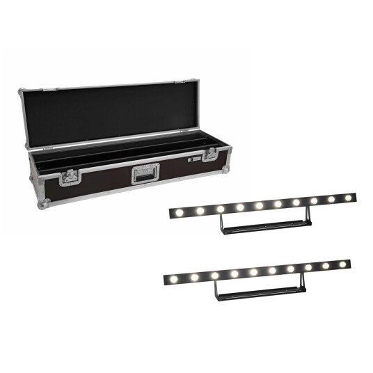 EuroLite Set 2x Led Stp-10 Sunbar 3200k 10x5w Light Bar & Case
