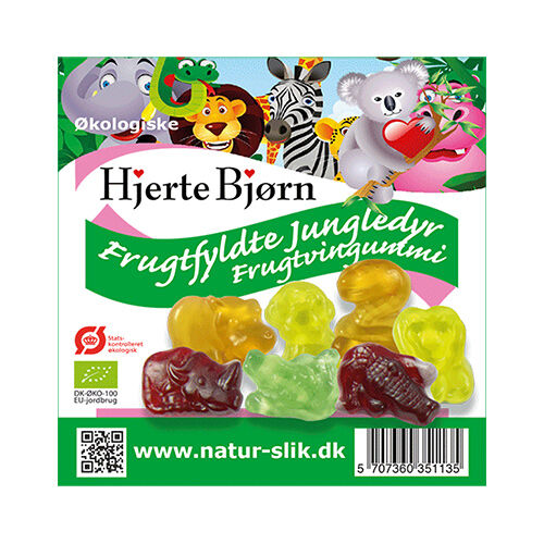 Hjerte Bjørn Fruktfyldte jungeldyr 100g Hjerte Bjørn Fruktfyldte jungeldyr 100g