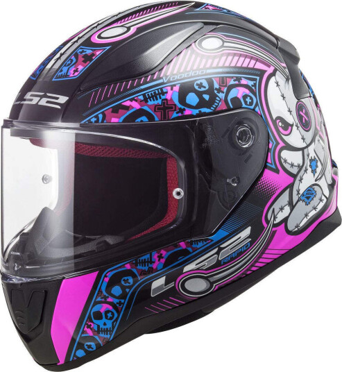 LS2 FF353 Rapid Mini Voodoo Hjelm til barn L Svart Rosa