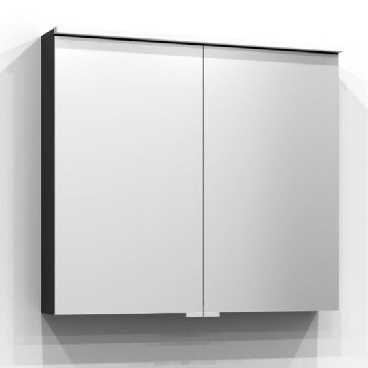 Svedbergs Sarek Speilskap med Servantlys Svart ask / 80cm Ja Svedbergs Sarek Speilskap med Servantlys Svart ask / 80cm Ja