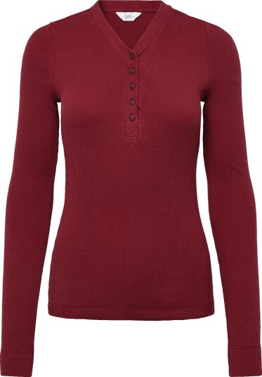 Lee Jeans Ls Waffle Henley Burgundy S x 00