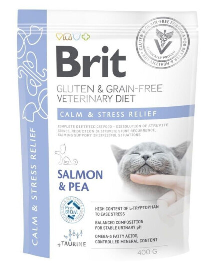Brit Veterinary Diet Cat Grain Free Calm & Stress Relief Salmon & Pea 400 G