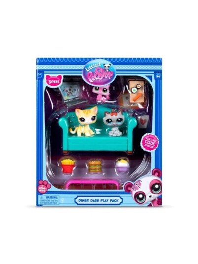 Littlest Pet Shop Diner Dash Lekesett med 3 Figurer - For Barn 4+ År Littlest Pet Shop Diner Dash Lekesett med 3 Figurer - For Barn 4+ År