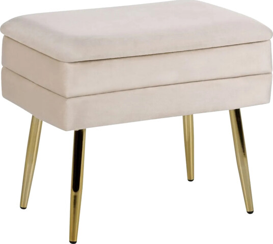 Oppbevaringsbenk Odessa Beige/Gull - Beige/Gull