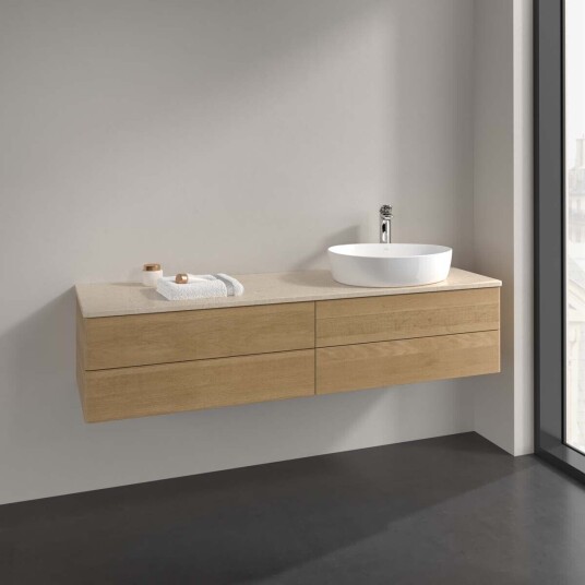 Villeroy & Boch Antao Servantskap med 4 skuffer 160x50x36 cm m/lys Eik/Crème