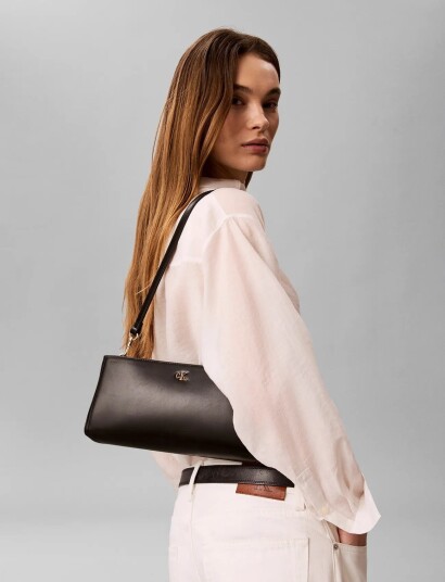 Calvin Klein Ck Elongated Shoulder Bag   Black   ONE SIZE