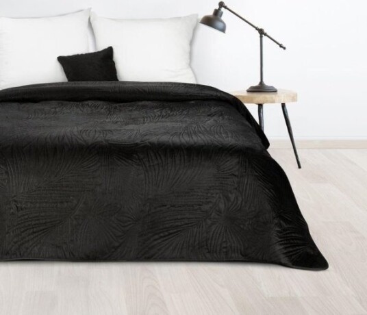 Eurofirany Design 91 Luiz / 4 Aksomine Dynetrekk Quiltet Varmepress Palmebladmønster 170X210 Cm Svart Eurofirany Design 91 Luiz / 4 Aksomine Dynetrekk Quiltet Varmepress Palmebladmønster 170X210 Cm Svart