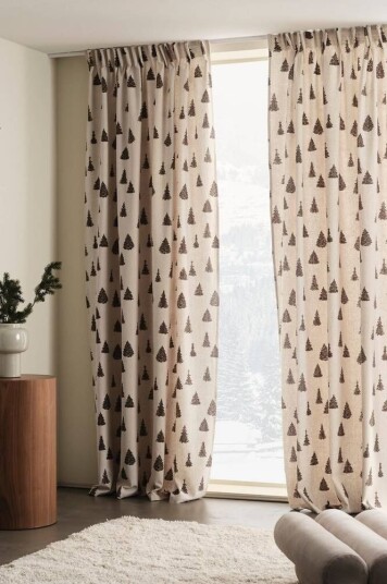 Trees TRE multifunksjonsgardin 2-pk Brun 250