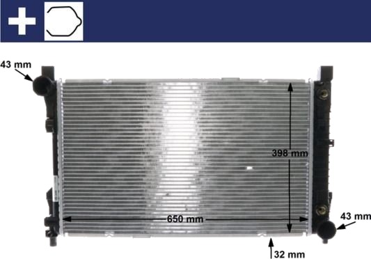 Radiator, motorkjøling MAHLE CR 1478 000S