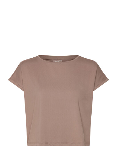 aim´n Soft Basic Roll Sleeve Top   Beige   XS