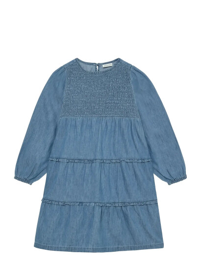 Minymo Dress Ls Chambray Blue 122 Minymo Dress Ls Chambray Blue 122