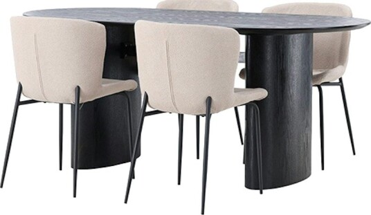 Spisegruppe Venture Home Isolde med 4 stk Modesto Stoler