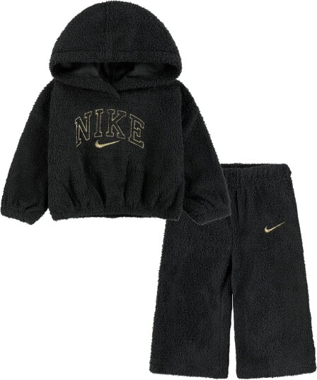 Nike Sett Hettegenser/Bukser Svart/Gold Nike 12 md Hettegenser 80
