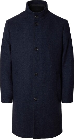 Selected Slmrainar Wool Blend Coat Noos Navy S