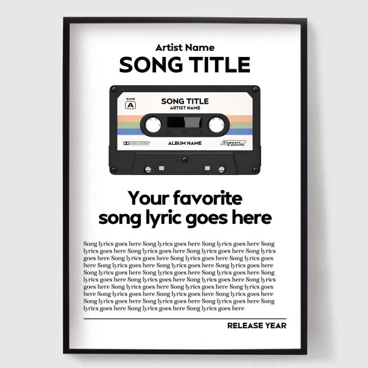 Namly Design Personalisert Plakat Egendefinert Kassettbånd Favorittsang POSTER2HYFJW